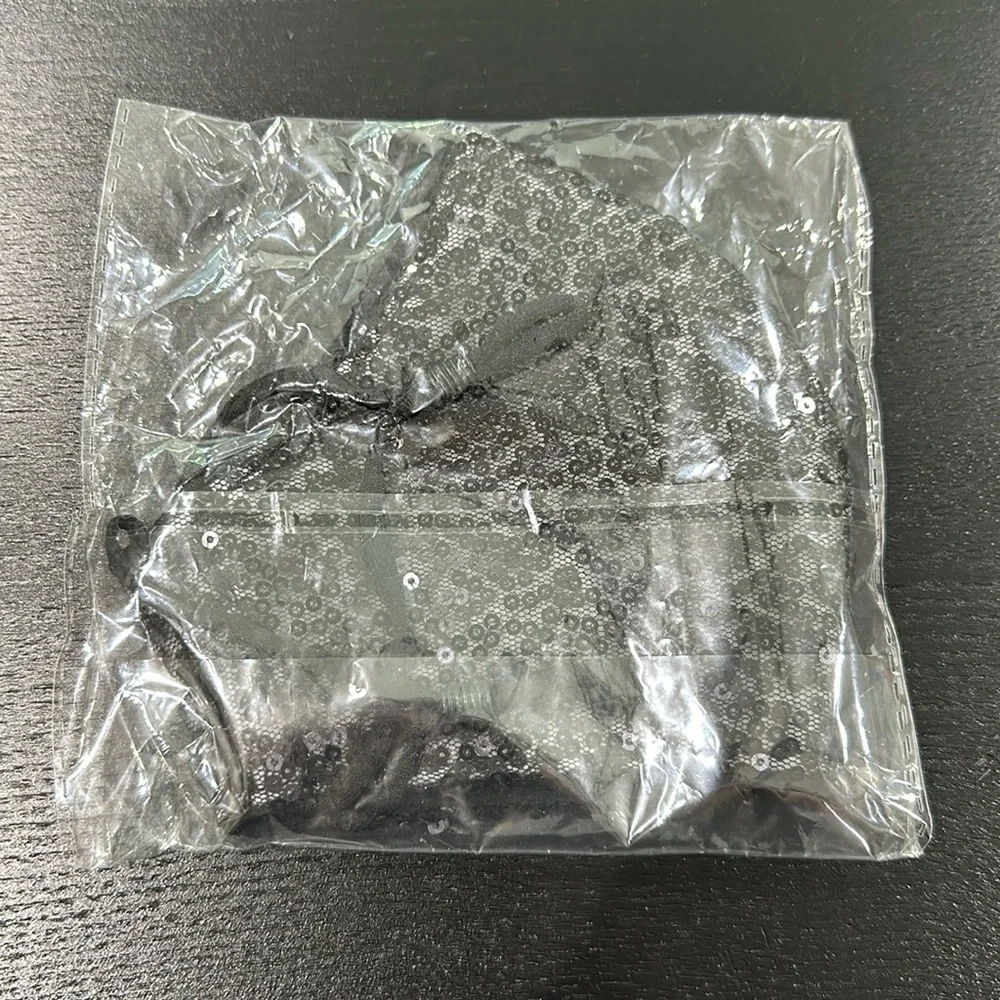 Black Sequins Face Mask